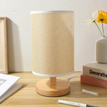 Houten nachtlampje voor de slaapkamer, 1 set (7,9 x 7,9 x 16,9 inch)