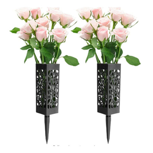 Vază de cimitir cu țăruș de lemn, set de 4
