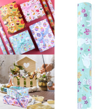 Papier cadeau de Pâques – Motif lapin, couché, 5 feuilles