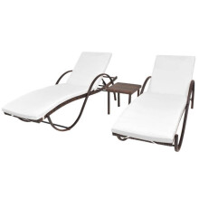 Set von 2 Liegestühlen, Sonnenliegen, Gartenmöbeln für die Terrasse, Außenmöbel