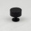 28mm Matt Black Round Reeded Cabinet Knob 3
