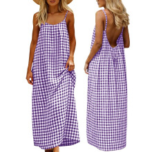 Dresses for Women Backless Cami Dress Casual Vacation-Purple S