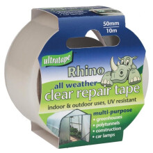 Clear All Weather Tape 50mm x 10m UV Resistant Polypropylene for Outdoor Indoor Use Greenhouse Polytunnel and Car Lamp Repair