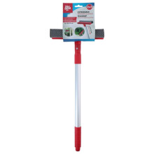 Extendable Window Cleaner 2 in 1 Sponge and Squeegee 20cm Wide Head Aluminium Handle 43cm to 73cm for Windows and Mirrors
