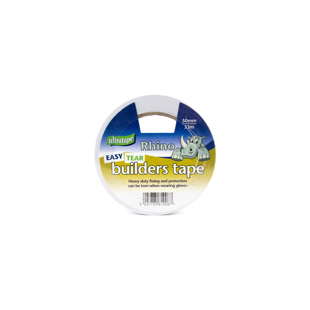 White Builders Tape 50Mm X 33M 3 Pack 99M Flame Retardant Pvc Electrical Insulation Tape For Construction Cables And Ducting 5027785810186