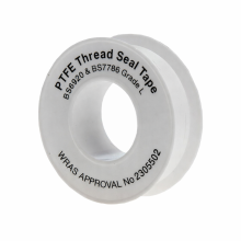 PTFE Thread Seal Tape 12mm x 12m 2 Pack 24m Total White Plumbers Tape WRAS Approved for Water Pipe Fittings and Plumbing