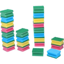 Scouring Sponges Pack of 24 Dual Sided Cleaning Pads Coloured Washing Up Sponges