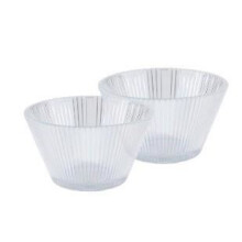 Glass Bowls Set of 2 Transparent 300ml Dessert Bowls Snack Dishes Kitchen Prep Bowls 12cm Diameter