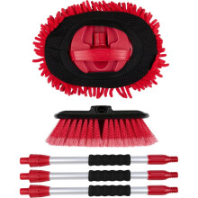 Car Wash Brush Set 5 Piece with Telescopic Handle Extends to 150cm Vehicle Cleaning Kit with Multiple Attachments for Hard to Reach Areas