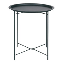 Grey Iron Tray Table 46cm Diameter 2 in 1 Removable Top Coffee and Side Table