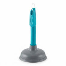 Sink Plunger with Polypropylene Handle and Rubber Cup Grey and Turquoise 26x15cm
