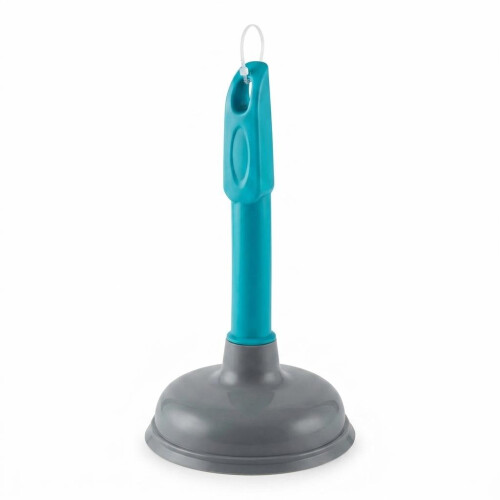 Sink Plunger with Polypropylene Handle and Rubber Cup Grey and Turquoise 26x15cm