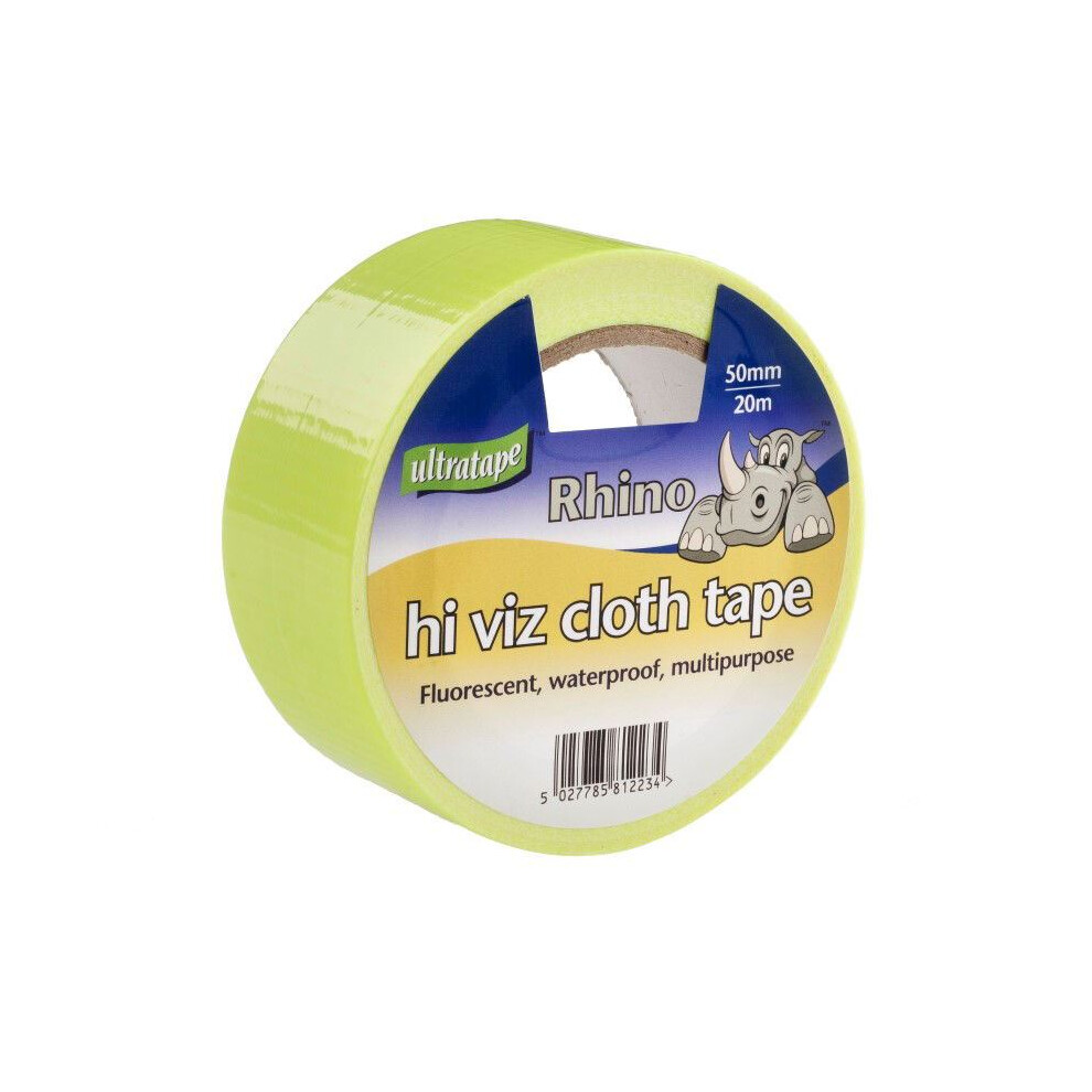 Yellow High Visibility Cloth Tape 50Mm X 20M Waterproof Fluorescent Safety Tape For Floor Marking Hazard Warning And Diy 5027785812234