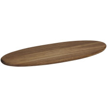 Medium Acacia Wood Serving Board 52cm Elongated Oval Shape Natural Grain Finish for Cheese Breads and Appetizers on Table Surfaces