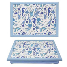 Sea Life Cushioned Lap Tray for Children MDF Top with Bean Bag Base for Snacks Meals Breakfast and Craft Activities