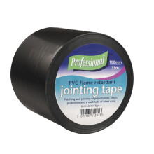 PVC Jointing Tape 100mm x 33m Black 76mm Core Flame Resistant Rubber Adhesive General Purpose Industrial Tape Pack of 3