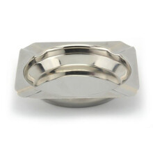 Square Stainless Steel Ashtray Silver Tabletop Ash Tray 11.5x11.5x2cm for Home Bars Outdoor Areas and Smoking Stations