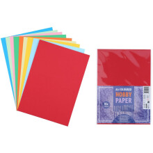 A4 Coloured Hobby Paper Pack of 10 Sheets Multicolour Craft Paper 29.7x21cm Assorted Colours for Drawing Cutting and Folding
