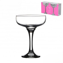 Clear Champagne Glass Set of 2 23.5cl Transparent Glass Stemware for Sparkling Drinks Celebrations and Dining Table Service