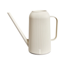 Linen White Plastic Watering Can 1.7 Litre Indoor with Narrow Spout Ribbed Design for Accurate Watering and Houseplant Care
