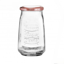 Clip Top Storage Jar 1 Litre Clear Glass with Metal Clip Closure for Dry Goods Pasta Rice Coffee and Pantry Organisation
