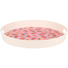 Square Serving Tray Polypropylene Plastic 34.8cm Multicolour Lightweight for Carrying Plates Cups and Snacks between Rooms