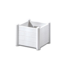 Italia Square Flower Planter Plastic 43x43x35cm White Indoor and Outdoor Use