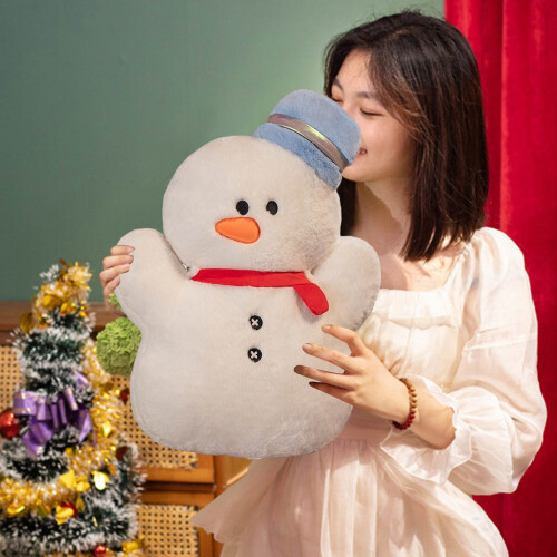 Boneco de Neve de Pelúcia Natalino 45cm Branco 1