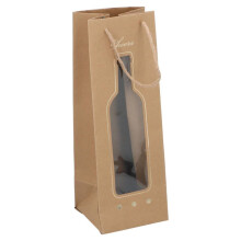 Large Brown Paper Gift Bag 48.4cm Tall with Woven Jute Handle 210gsm Paper for Bottles and Elongated Gifts with Natural Finish