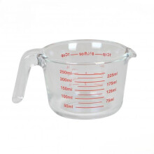 Graduated Measuring Glass 250ml Transparent Glass Measuring Cup for Cooking Baking Sauces and Accurate Kitchen Preparation