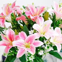 Fleurs artificielles de lys tigré en soie synthétique 40 cm