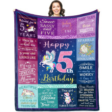 Coperta per il 5 compleanno di una bambina, 50x40 pollici.