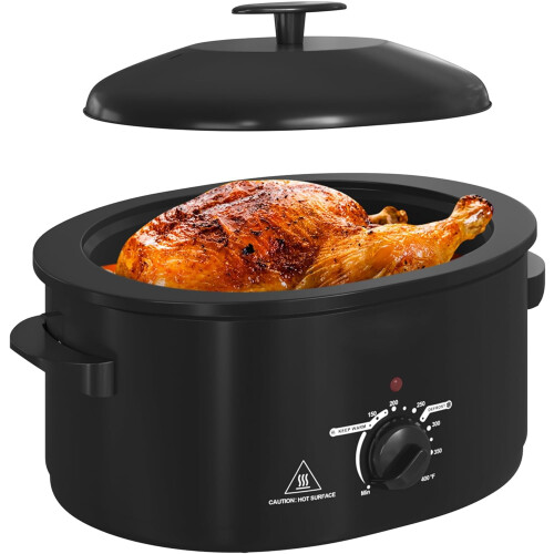 8 QT Electric Roaster Oven with Self-Basting Lid