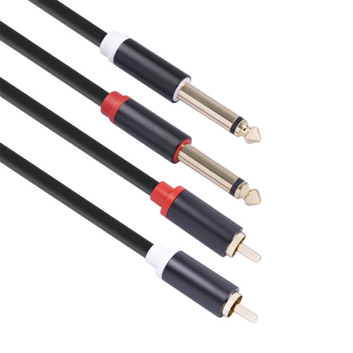 1/4" to Dual RCA Male Adapter Cable 1 Pack 2