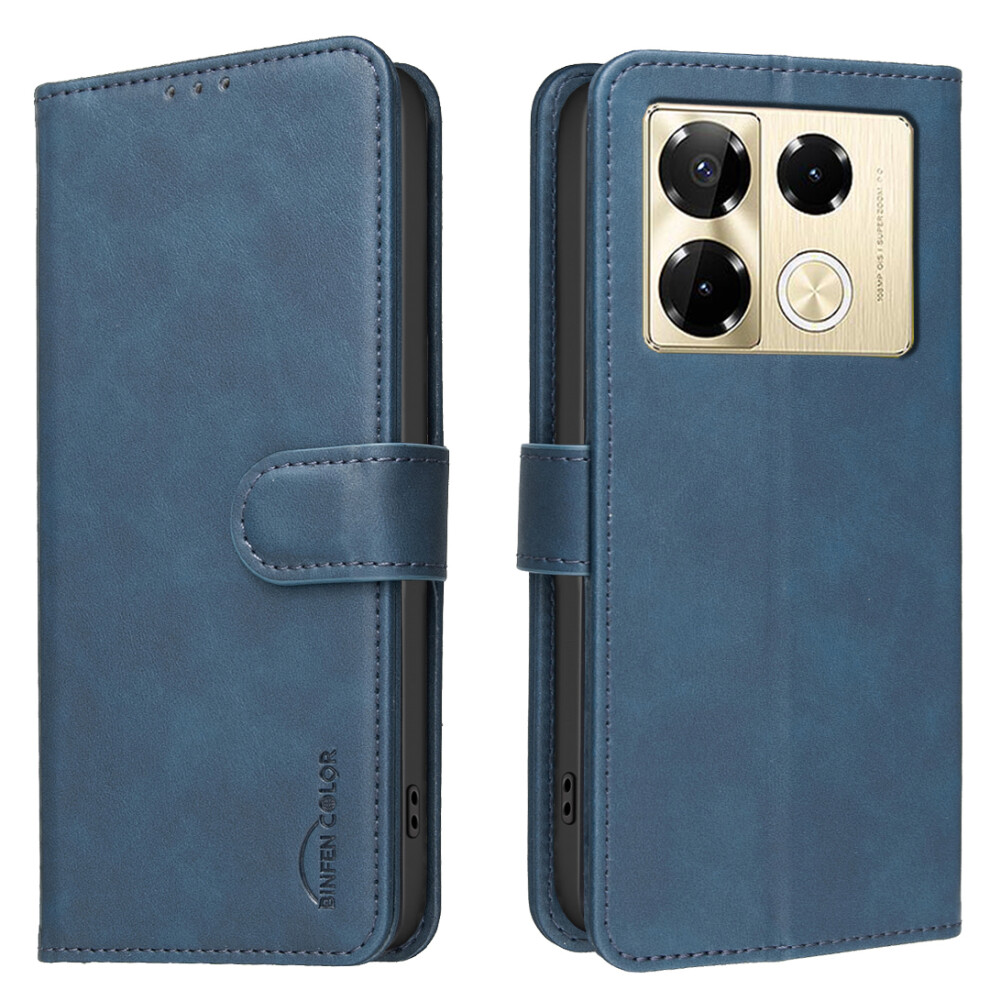 (Blue) Phone Cover For Infinix Note 40 Pro 5G Bf37 Case Rfid Blocking Wallet Stand Leather Phone Cover Blue 6914294260078