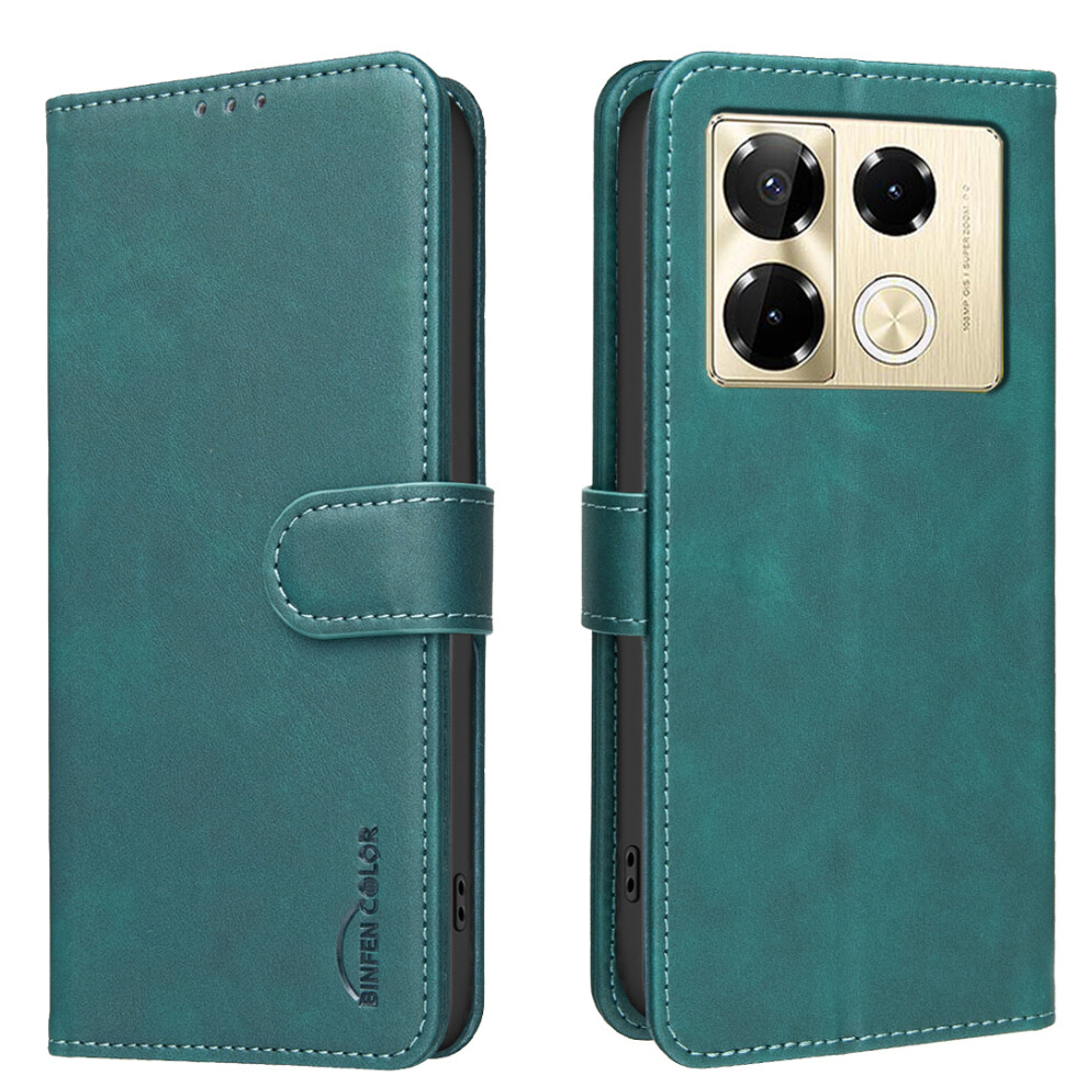 (Green) Phone Cover For Infinix Note 40 Pro 5G Bf37 Case Rfid Blocking Wallet Stand Leather Phone Cover Green 6914296589887