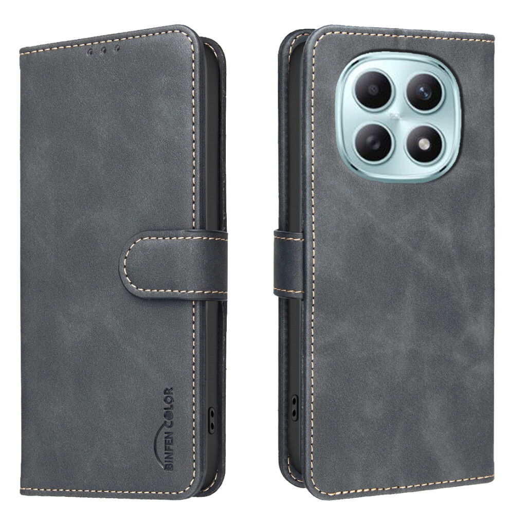 (Black) Phone Cover For Xiaomi Redmi Note 15 Pro 4G (Global) Bf37 Case Rfid Blocking Wallet Stand Leather P Black 6914295099899