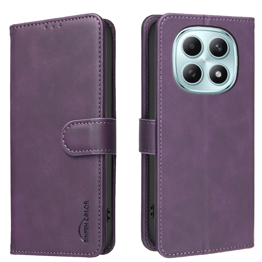 (Dark ) Phone Cover For Xiaomi Redmi Note 15 Pro 4G (Global) Bf37 Case Rfid Blocking Wallet Stand Leather P Purple 6914291511845