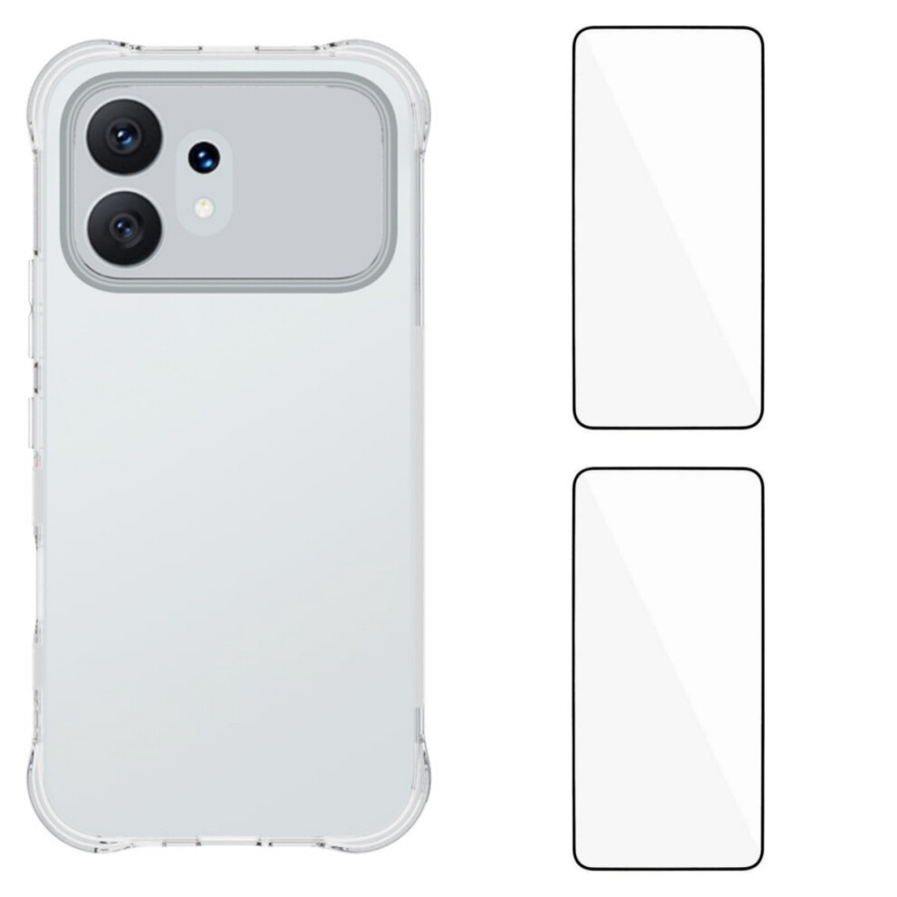 (Transparent) Phone Cover For Honor 600 5G Wl2 Series Tpu Case 2.0Mm Phone Cover With 2Pcs Tempered Glass Films 6914291304881