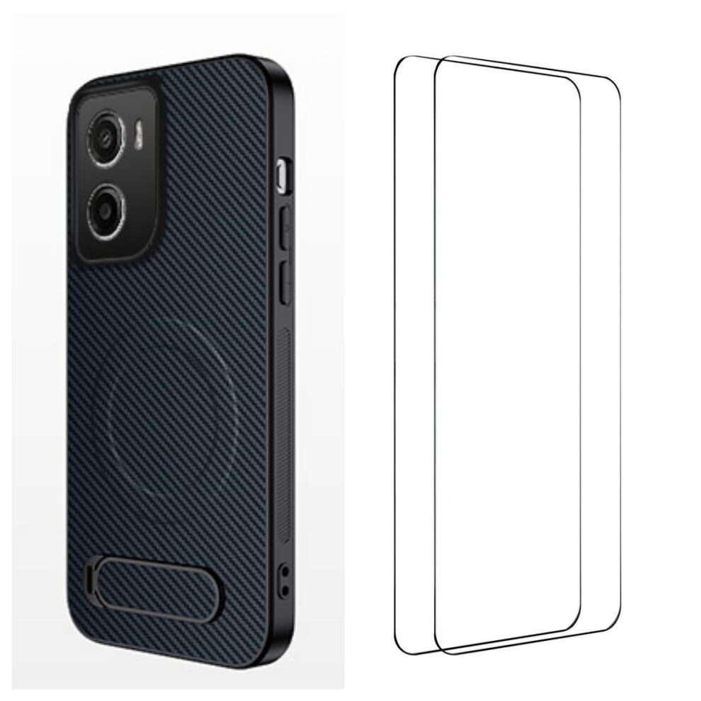 (Sapphire) Phone Cover For Motorola Moto G06 Power 4G / G06 4G Qt1 Series Magnetic Case With 2Pcs Tempered Glas Blue 6914293464477