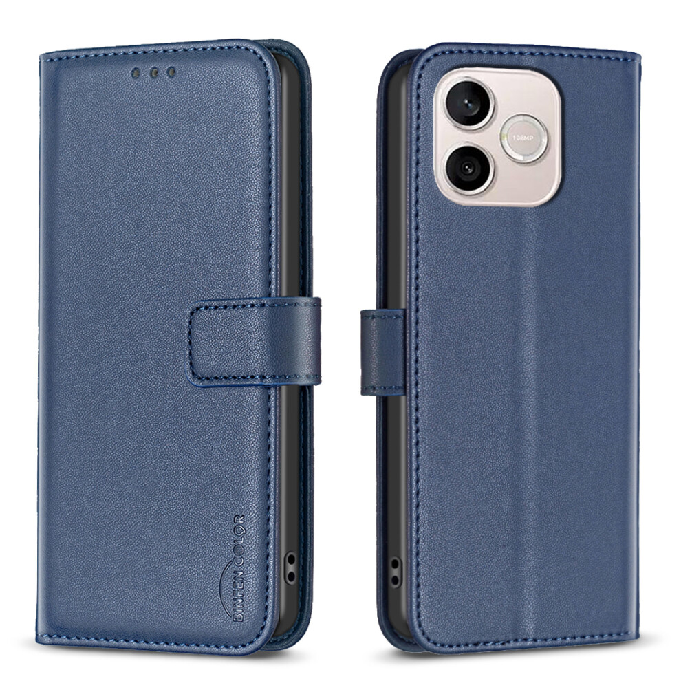 (Blue) Phone Cover For Honor 600 Lite 5G Bf17 Phone Case Wallet Folio Flip Leather Cover Blue 6914290693498