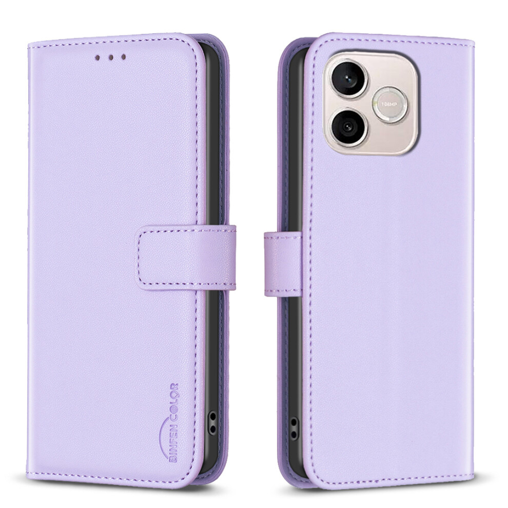 (Purple) Phone Cover For Honor 600 Lite 5G Bf17 Phone Case Wallet Folio Flip Leather Cover Purple 6914293606174