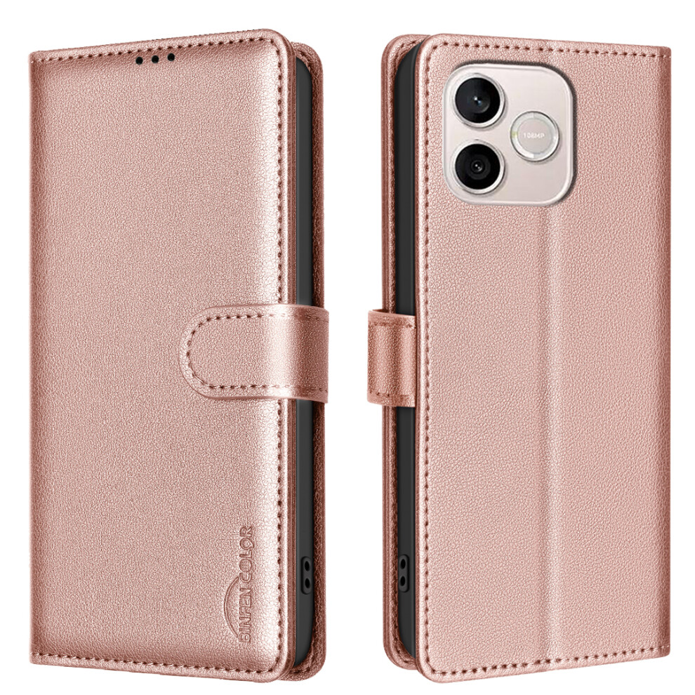 (Rose ) Phone Cover For Honor 600 Lite 5G Bf32 Leather Case Wallet Rfid Blocking Phone Cover Gold 6914298797402