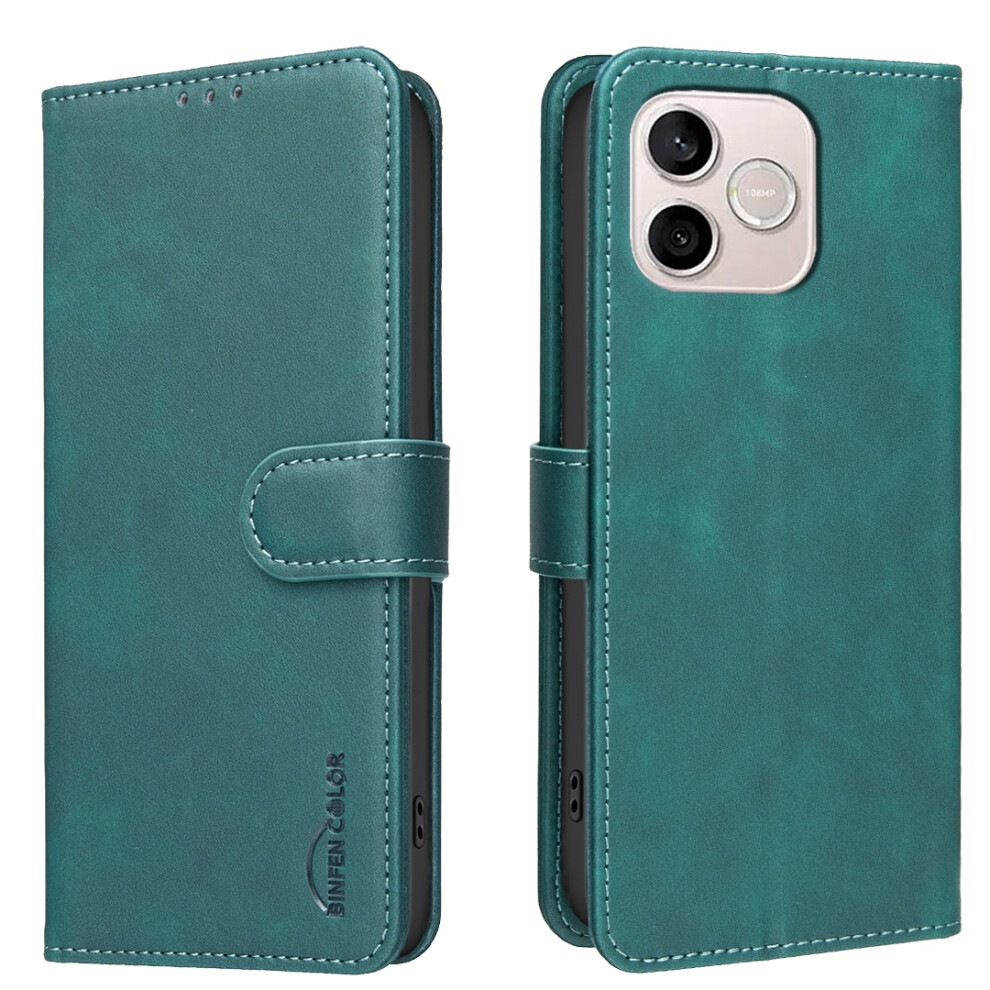 (Green) Phone Cover For Honor 600 Lite 5G Bf37 Case Rfid Blocking Wallet Stand Leather Phone Cover Green 6914294843271