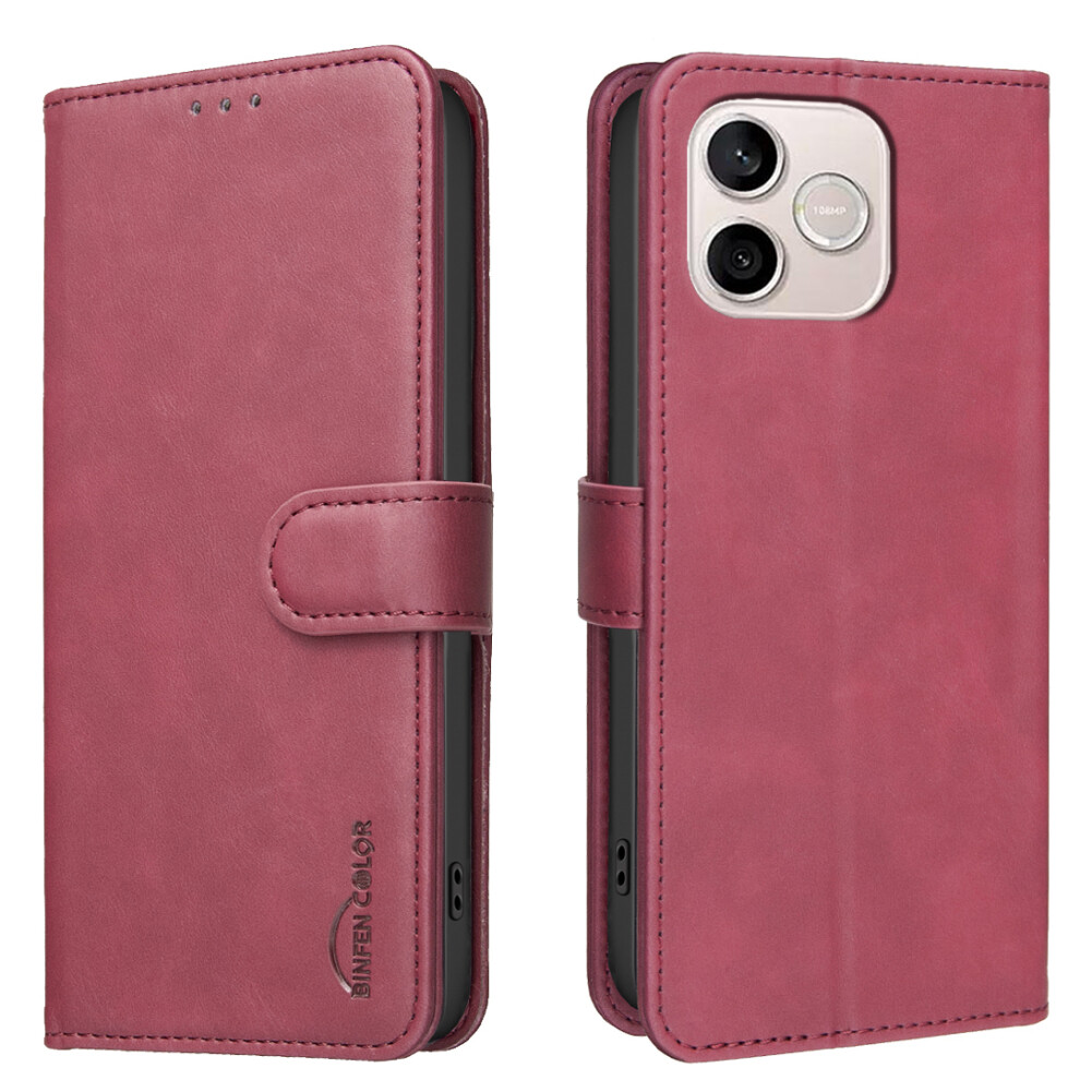 (Red) Phone Cover For Honor 600 Lite 5G Bf37 Case Rfid Blocking Wallet Stand Leather Phone Cover Red 6914299462491