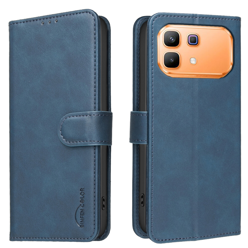 (Blue) Phone Cover For Infinix Note 60 Pro 5G / Infinix Note 60 5G Bf37 Case Rfid Blocking Wallet Stand Le Blue 6914291970758