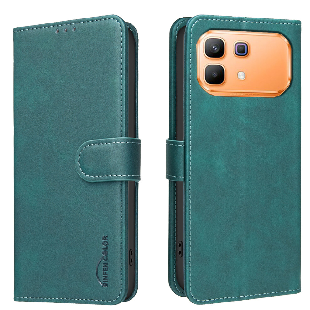 (Green) Phone Cover For Infinix Note 60 Pro 5G / Infinix Note 60 5G Bf37 Case Rfid Blocking Wallet Stand Le Green 6914291479237