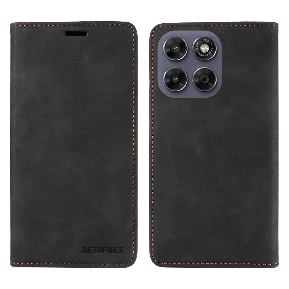 (Black) Phone Cover For Motorola Moto G77 5G / Motorola Moto G67 5G Case Magnetic Closure Rfid Blocking Wal Black 6914295869300