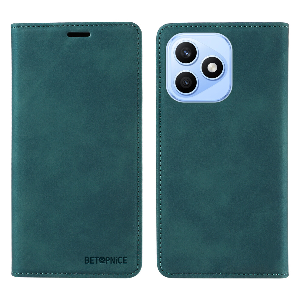 (Green) Phone Cover For Honor X8d 4G Case Magnetic Closure Rfid Blocking Wallet Stand Leather Phone Cover Green 6914292287183