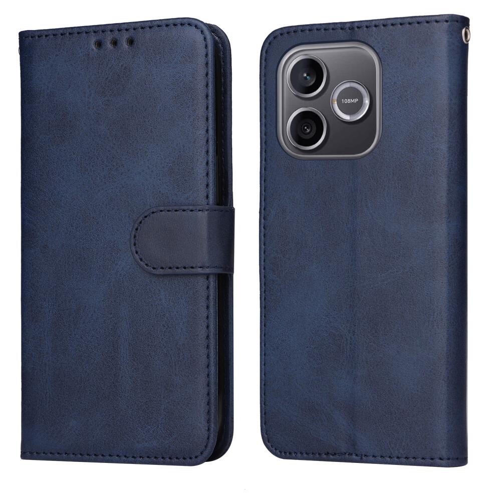 (Blue) Phone Cover For Honor 600 Lite 5G Case Wallet Pu Leather Folio Flip Phone Cover Blue 6914298317440